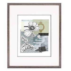 Matted Fine Art Collage Print 8x10 | White Poppy